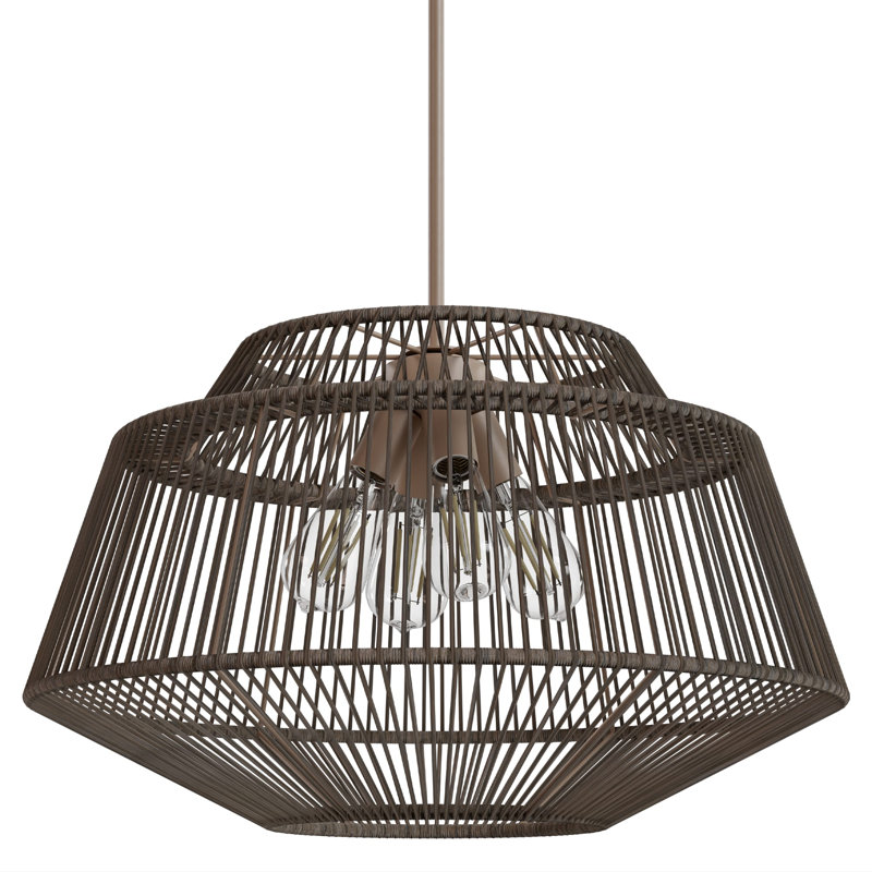 Jasmine Roth 4 - Light Sable Rattan Geometric Pendant