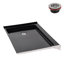 Base de douche 48 po x 36 po Alcove en acrylique noir brillant avec bonde droite, bonde incluse-115183876