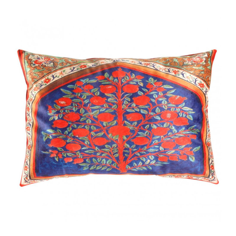 Square Pillow Cover & Insert, Rectangle, 16"H x 24"W, Red/Blue/Beige