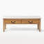 Banc de rangement minimaliste en grain de bois, repose-pieds en bois massif avec 2 tiroirs lisses et coussin en sherpa