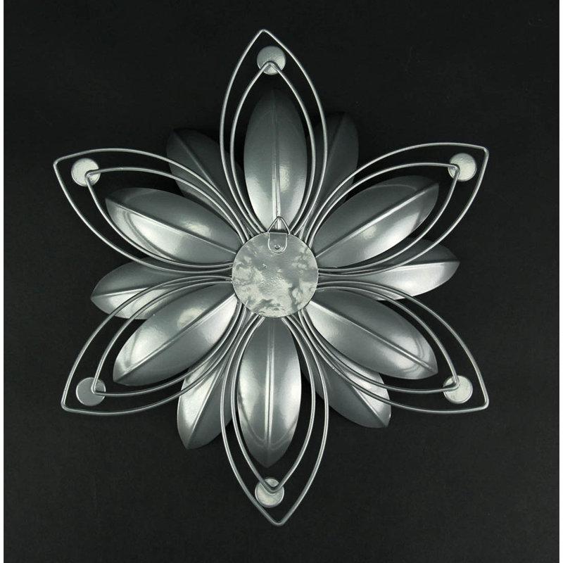 Décoration murale fleur bijou d'art 3D, Argent