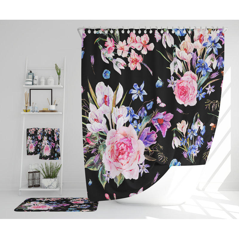 Neki Polyester Shower Curtain Set