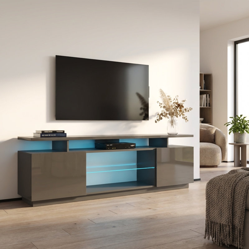 Meuble télé gris Eva, Gris
