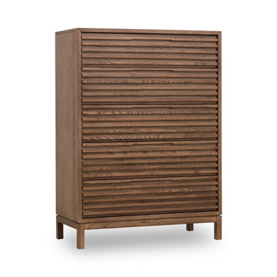 Grahamtown Solid Wood 106.68 cm W Chest of 5 Drawers
