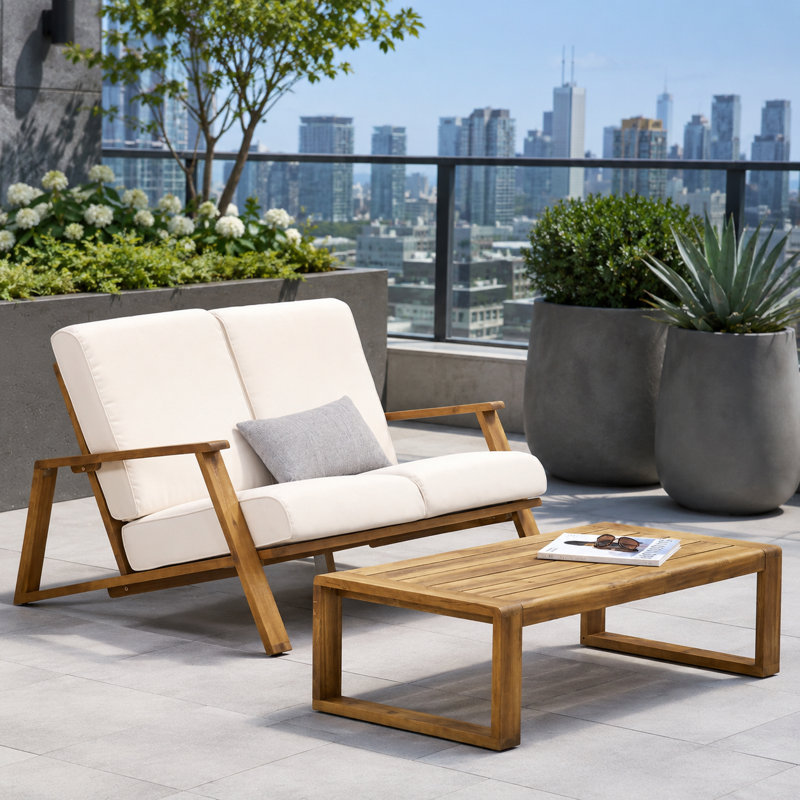 Causeuse d'extérieur avec table basse Paloma