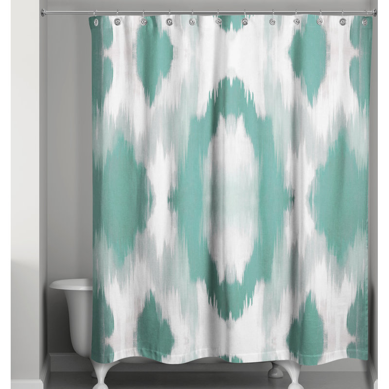 Abstract Shower Curtain, Green