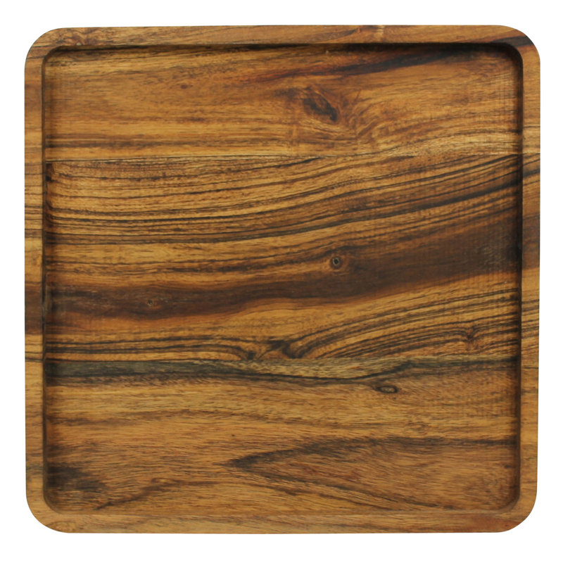 Ilmira Square Acacia Wood Tray , 1.25" H x 12.25" W x 12.25" D