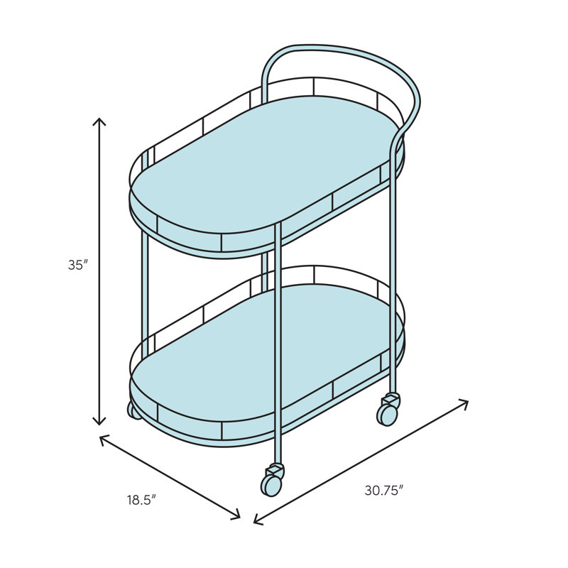 Barcraft Metal Bar Cart