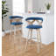 Tabourets de bar Laquietta 26 po à hauteur fixe avec pieds en bois courbé et repose-pieds rond-92192267-106446913