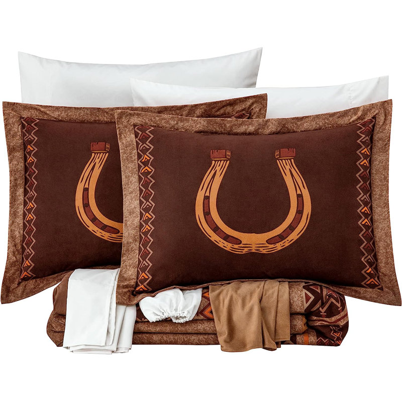 Maverick 7-Piece Southwestern Microsuede Comforter Set and Sheets, California King Comforter + 6 Additional Pieces