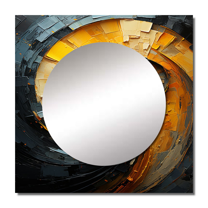 Lezlie - Grand miroir carré Nautilus pour décoration murale, 23 po x 23 po