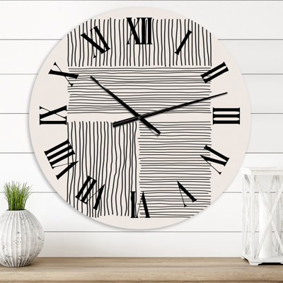 Minimal Geometric Lines and Squares IV - Modern wall clock