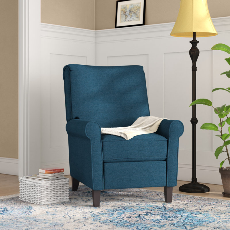 Tamirra Recliner, Navy Blue Polyester