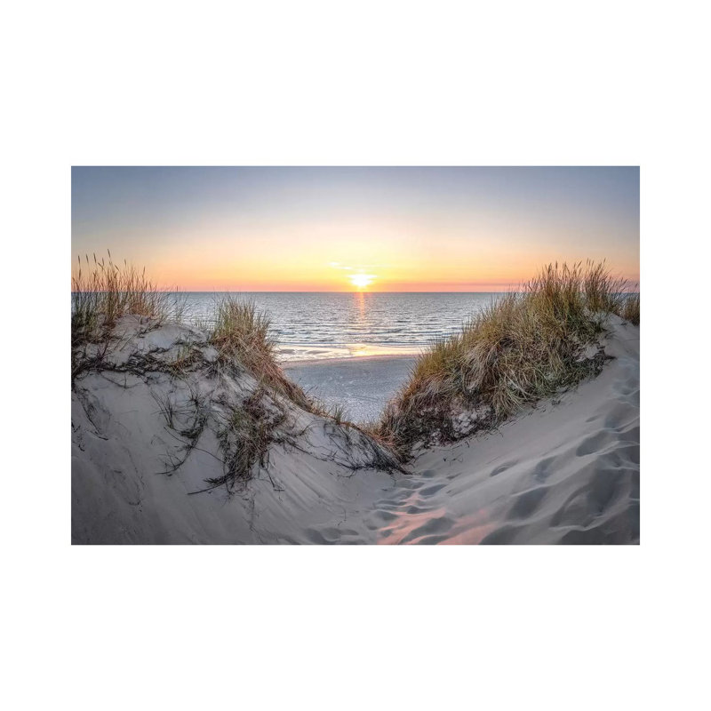 Sunset At The Dune Beach, North Sea, Sylt by Jan Becke - Print on Canvas, Wrapped Canvas, 101.6cm H x 152.4cm W x 3.81cm D