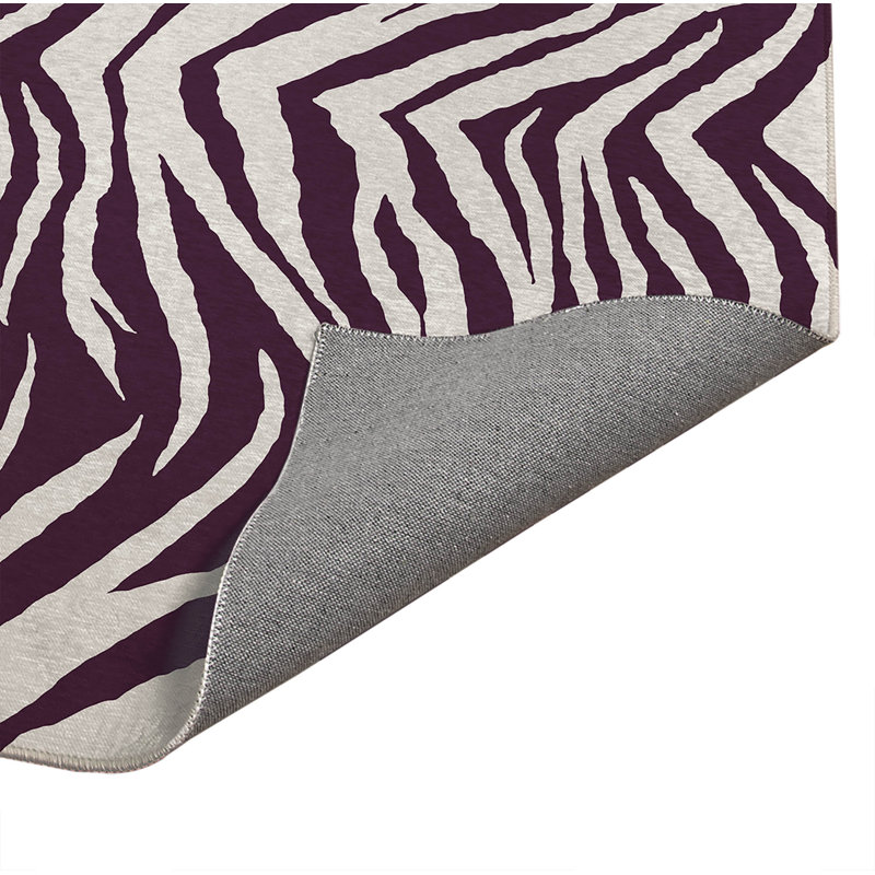 Tapis de cuisine Zebra Patch, Rectangulaire 3 pi x 5 pi, Aubergine