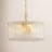 24" W 8-Light Modern Drum Chandelier with Handcrafted Hammered Clear Glass Shade