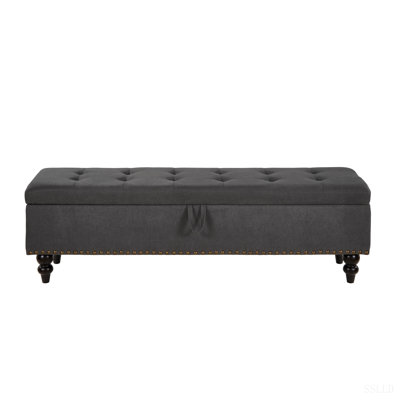 59" Bed Bench with Storage Fabric