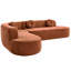 Canapé modulaire Basic, revêtement en tissu doux pour grand canapé, design courbé élégant avec trois coussins ronds-589570647