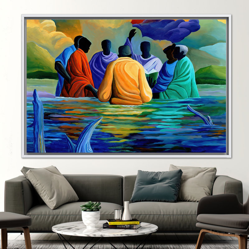 Print on Canvas, 60 cm H x 90 cm W, White Floater Framed