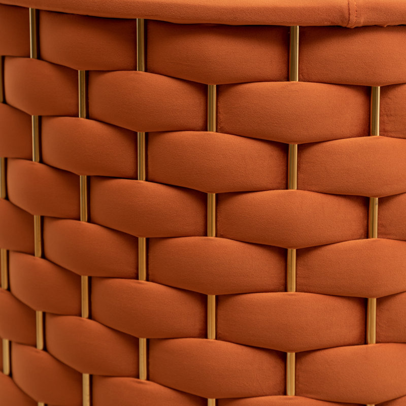 Occie Velvet Swivel Barrel Chair, Orange