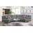 Mellon 140" Wide Velvet Symmetrical Modular Sectional-707954679