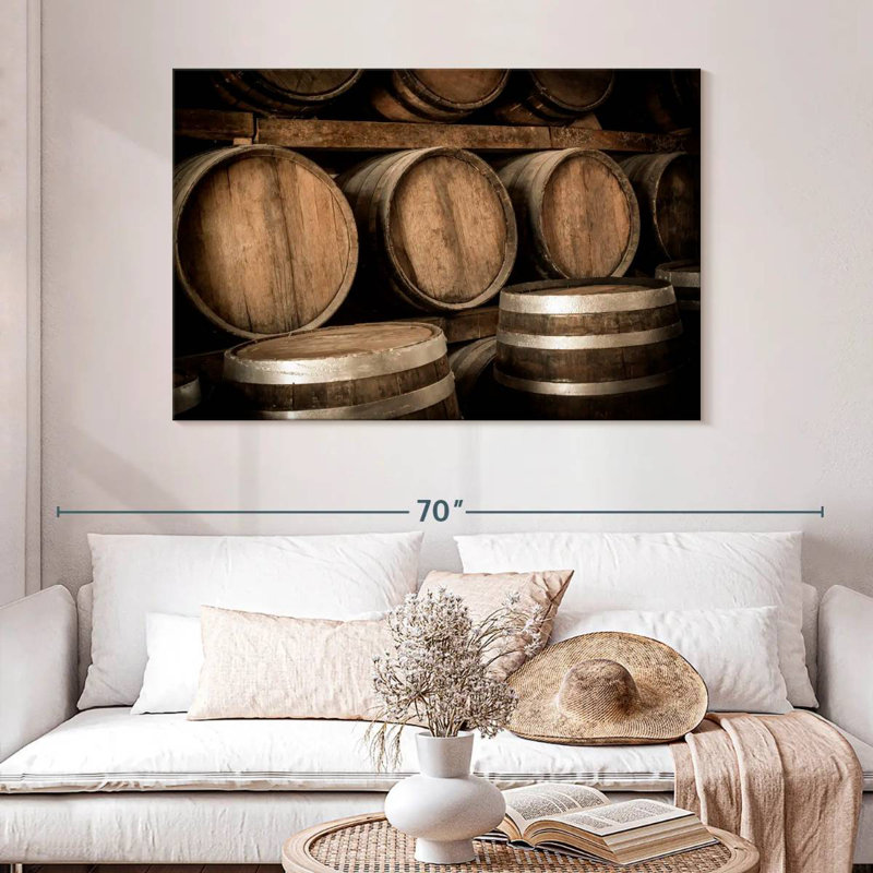 Yarlin Stacked Aged Wine Barrels, 32" H x 48" W