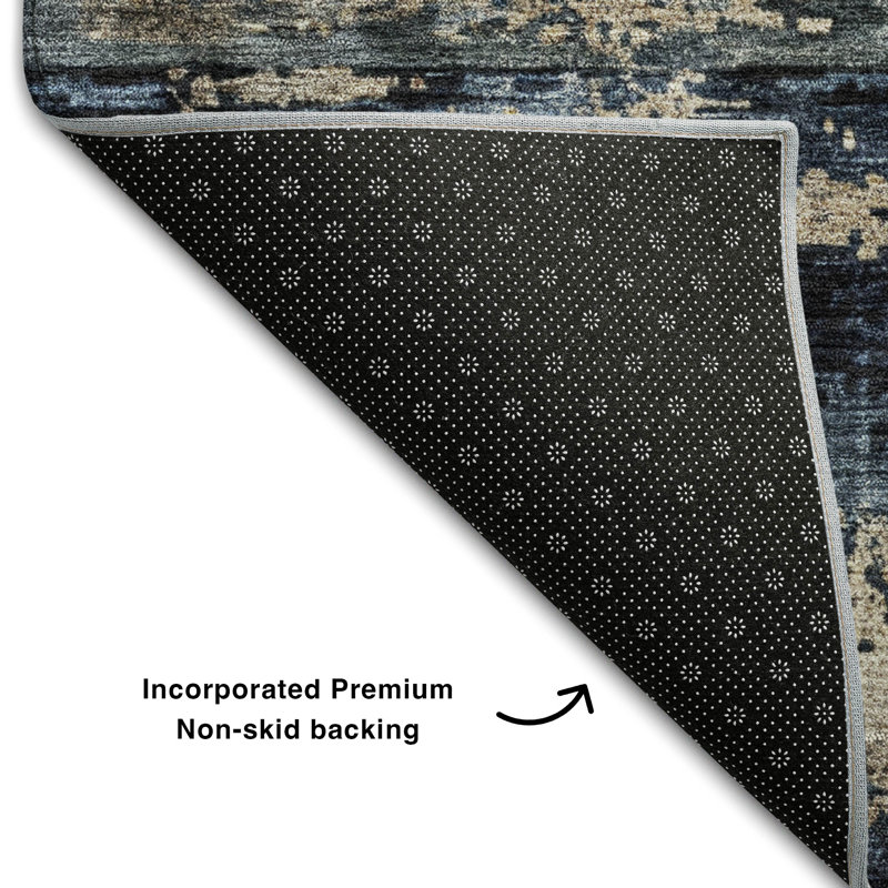 Premium Machine Washable Lyndhurst AMF1195 Abstract Rug, Rectangle 10' x 14'