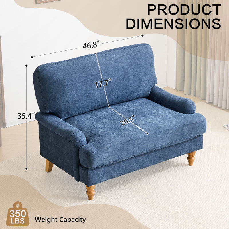 47" Oversized Accent Chair For Living Room, Bedroom, Blue
