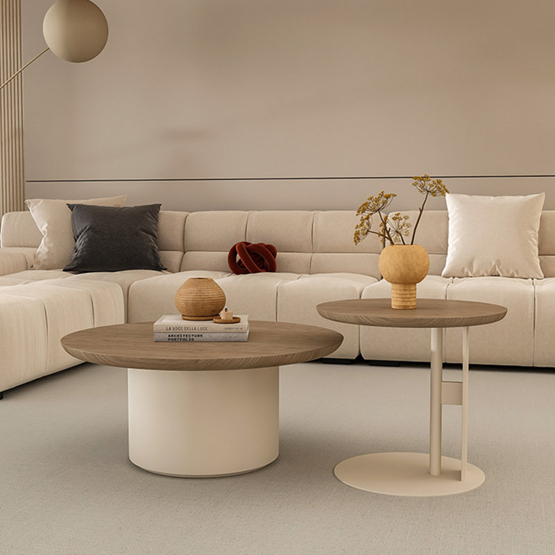 Table basse en bois massif de style nordique, Blanc