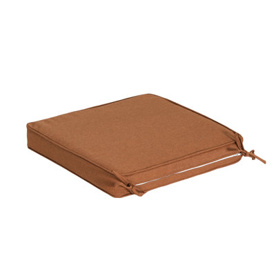 Noah Outdoor Dining Chair Cushion - Orange, Weather-Resistant Fabric with Foam Fill, 19" x 19"