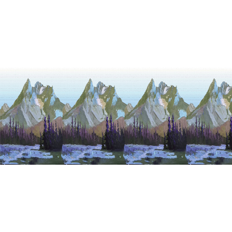Bordure de papier peint à peindre L 15 pi x l 7 po Amarelis Mountain Range