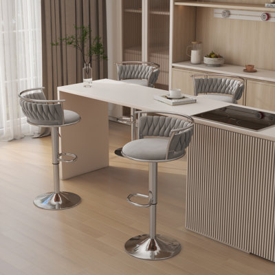 Christal Swivel Upholstered Adjustable Height Counter Stool