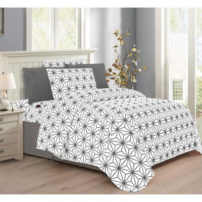 Luxury Soft Bed Sheets Cube Pattern - 1500 Premium Hotel Quality Microfiber Softness Wrinkle And Fade Resistant