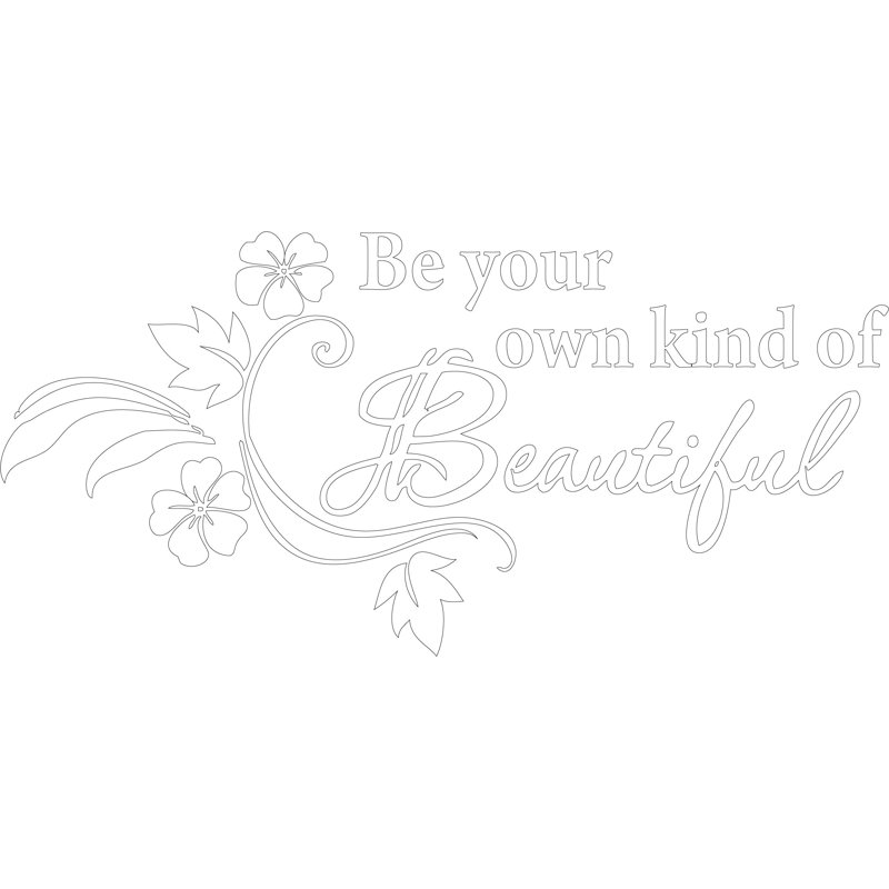 Décalcomanie murale en forme de fleur de vigne be your own, Blanc, H 15 po x l 32 po