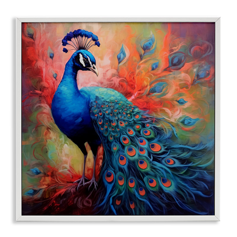 Giclée sur toile à plumes fantaisie encadrée par Lazar Studio, Estampe numérique encadrée blanc bord de mer