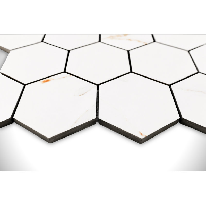 MOSAIQUE HEXAGONAL EN PORCELAINE RÉGULIER 3 "