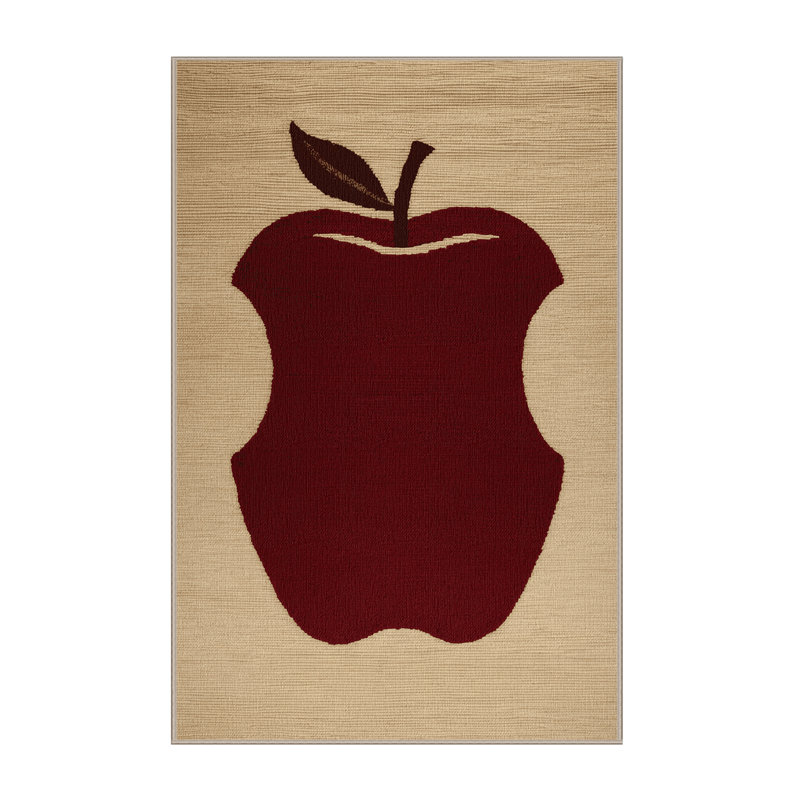  Tapis lavable pomme rouge délicieux fruits, Rectangulaire 2 pi x 3 pi