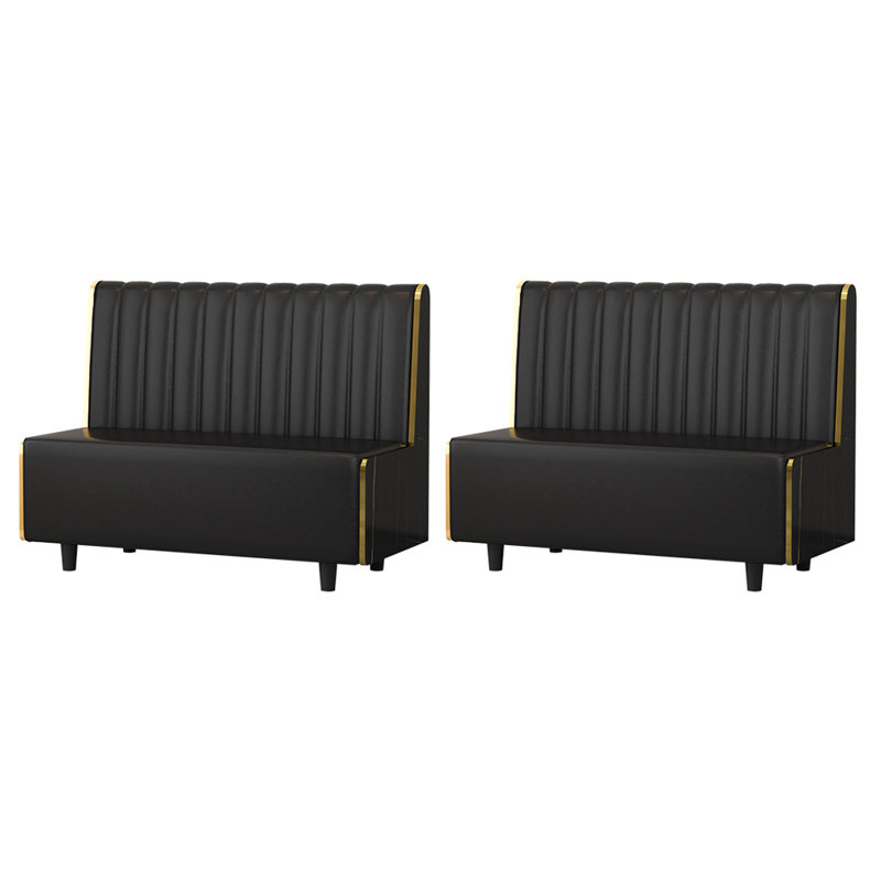 Banc rembourré en similicuir clair Luxury Luxury, Noir