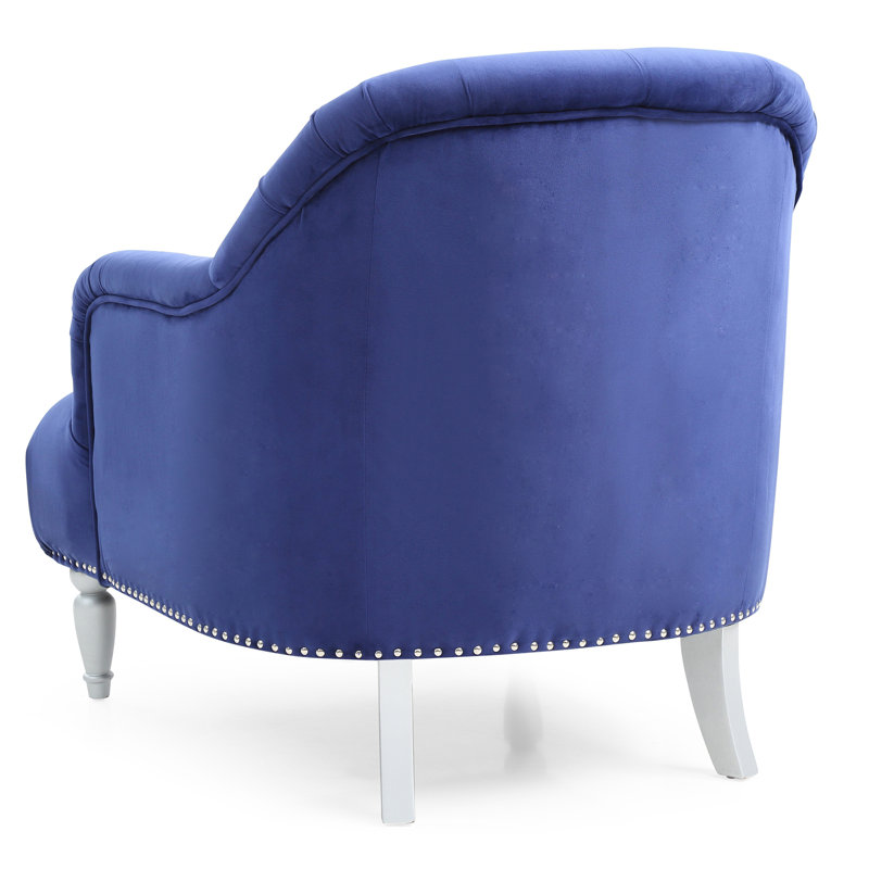 Fauteuil Wellington, Velours bleu