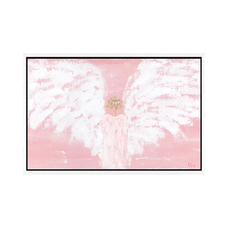 Pink Angel Wide by Ashley Bradley - Painting on Canvas, White Framed Canvas, 152.5 cm H x 101.5 cm W