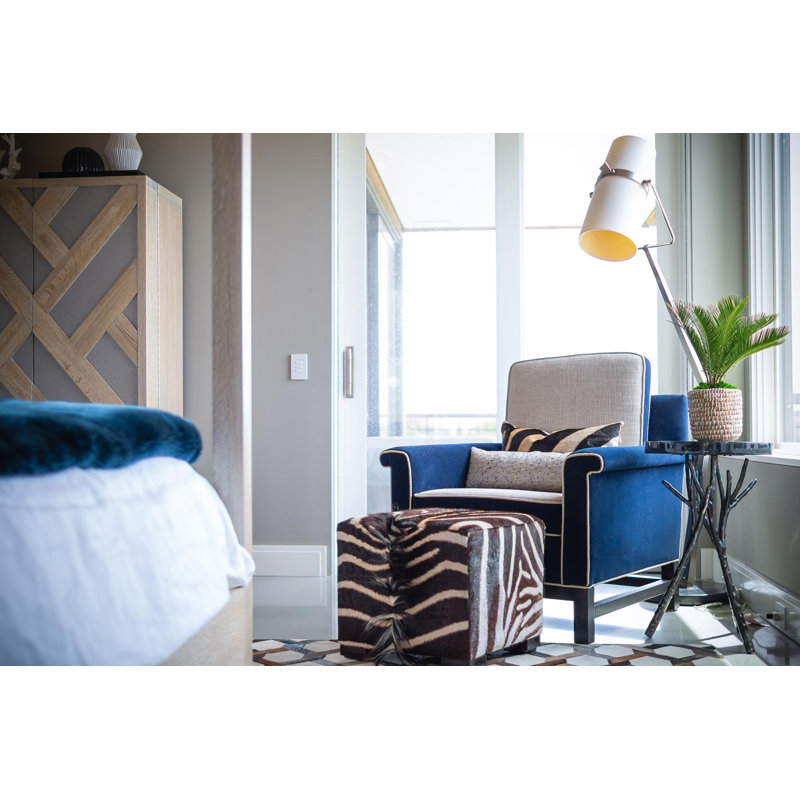 Zebra Hide Cube Ottoman