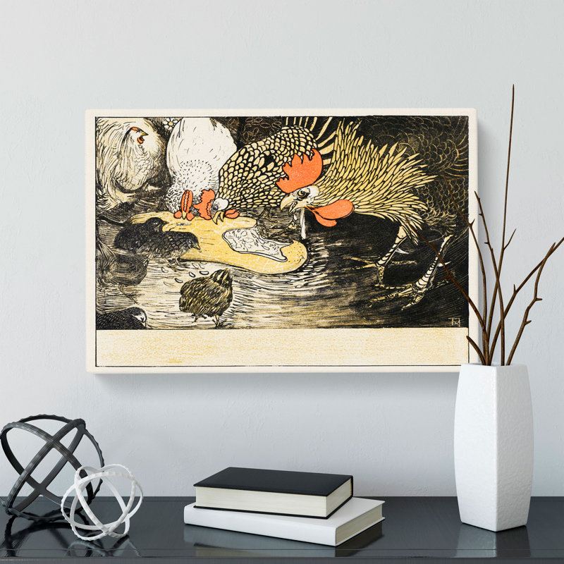 Roosters And Chicks by Theo Van Hoytema - Wrapped Canvas, 40cm H x 60cm W x 3cm D