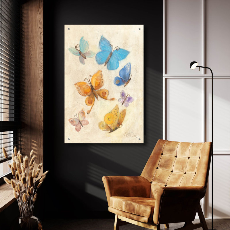 «Butterflies» par Albena Hristova, art mural en verre acrylique, H 36 po x l 24 po x P 0,2 po