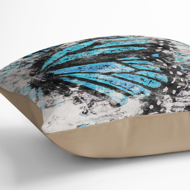The Butterfly Effect Watercolour Cushion with Filling, 40cm H x 40cm W x 15cm D, Stone