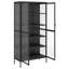 Andreiana Highboard Black Glass and Steel