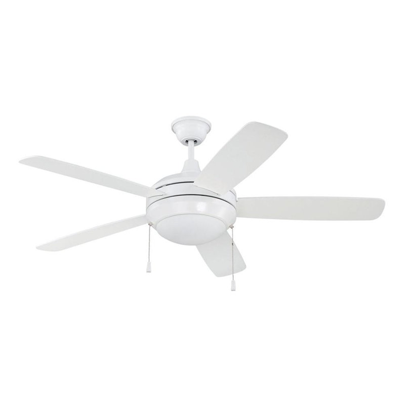 Helios Ceiling Fan with LED Lights, White, White Frost
