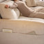 Canapé-lit modulaire en chenille blanc crème avec rangement-532480107