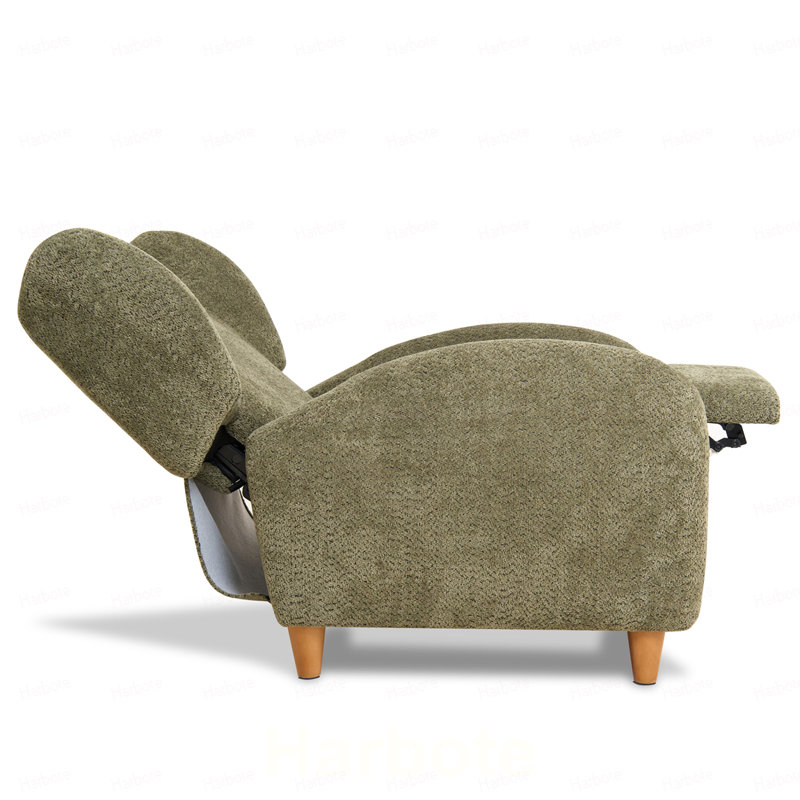 Chaise nordique, chaise multifonctionnelle en tissu chenille, canapé décoratif, dossier incurvé, salle d'étude de salon, vert olive