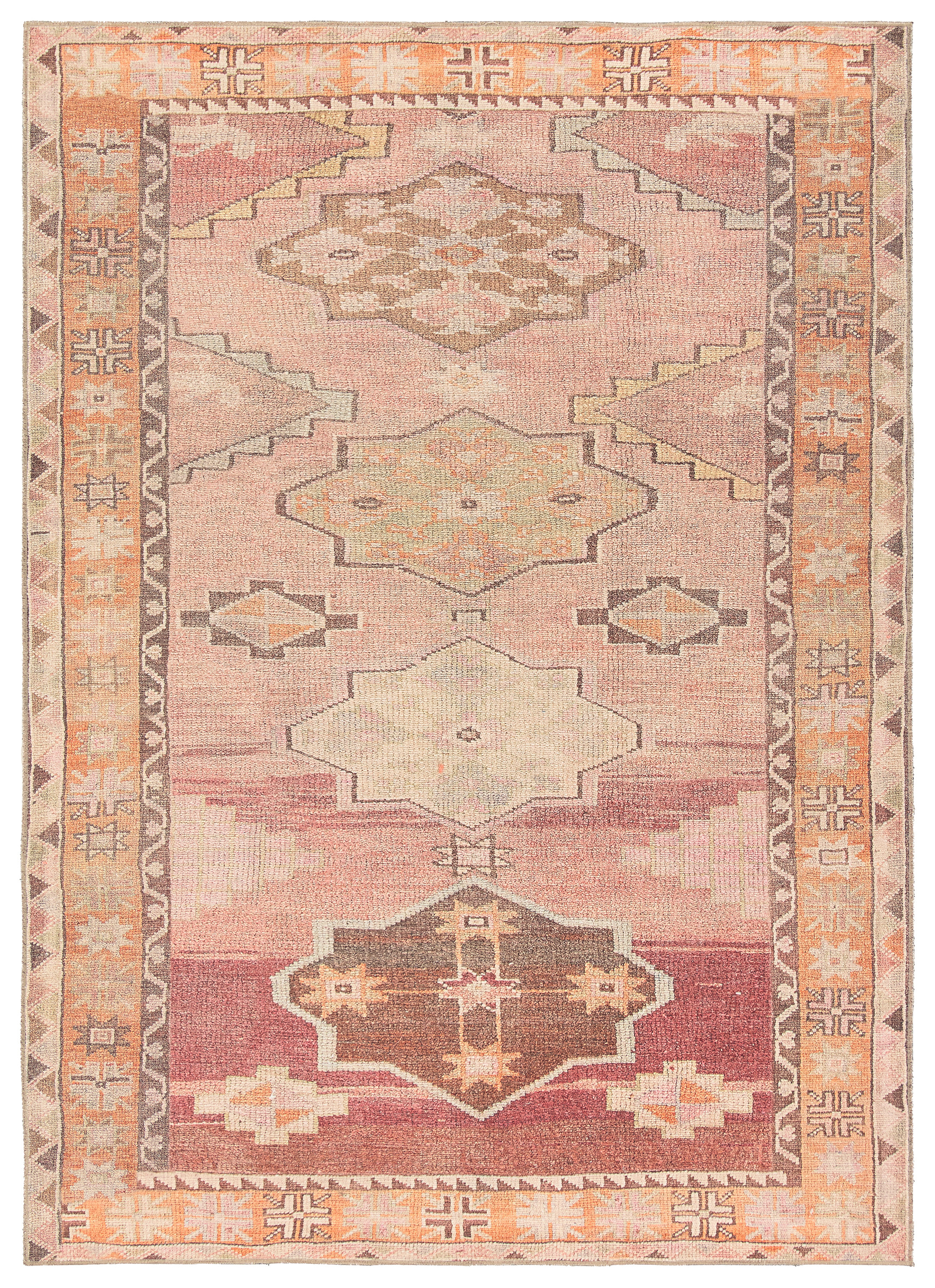 Birch Lane™ Debary Machine Washable Performance Orange/Pink/Brown Rug & Reviews | Wayfair