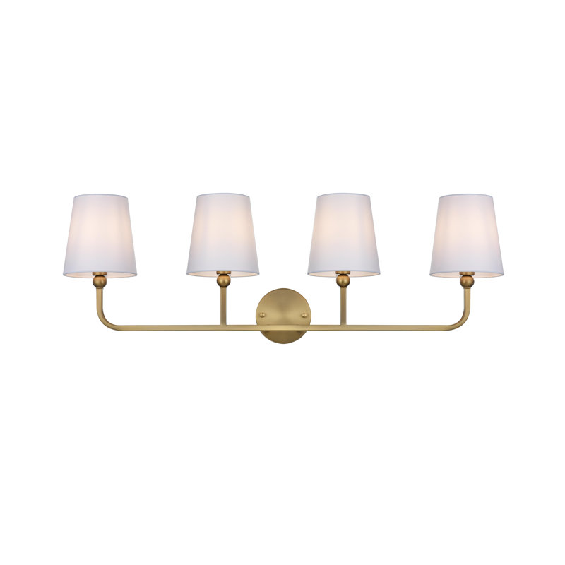 Givan - Lumière de meuble-lavabo à intensité variable, Or satiné, H 12 po x l 36 po x P 36 po, Quatre lumières